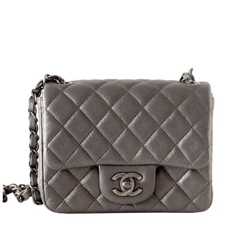 chanel mini square grey